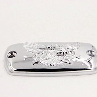 HTT Group Motorcycle Chrome Brake Fluid Reservoir Cap Cover"Free Spirit" Eagle Engraved For Valkyrie/Goldwing 1500 / Goldwing 1800 / VTX1800