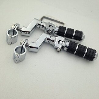 HTT Group Motorcycle Chrome Footrest Foot Pegs with 1.5" 1 1/2" Clamps For Harley Davidson Sportster 883 XL 1200 1340/Triumph Rocket 3 2300cc/Kawasaki Vulcan VN400 VN800 VN900 VN1500 VN2000