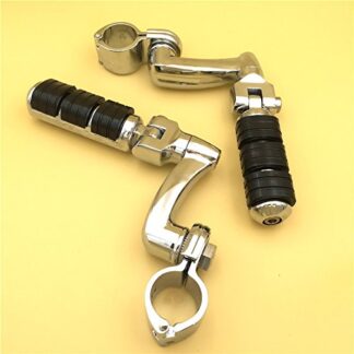 HTT Group Motorcycle Chrome Regular Footrest Foot Pegs with 1-1/2" Clamps For Harley Davidson Sportster 883 XL 1200 1340/Triumph Rocket 3 2300cc/Kawasaki Vulcan VN400 VN900 VN1500 VN2000