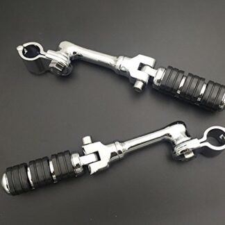 HTT Group Motorcycle Chrome Regular Footrest Foot Pegs with 1.25" Long Angled Clamps For Suzuki VL1500 VL800 VS1400 VZ1500 Intruder M800 C800 C1800RT M109R C109R Boulevard M90