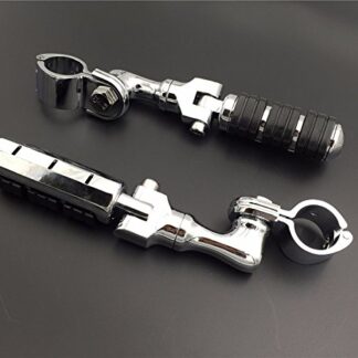 HTT Group Motorcycle Chrome Regular Footrest Foot Pegs with 1.5" Short Angled Clamps For Suzuki VL1500 VL800 VZ800 VL125 VL250 VS1400 VZ1500 Intruder C109R Boulevard M90 S50 M50Z