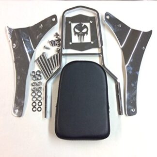 HTT Group Motorcycle Chrome Skull Backrest Sissy Bar For 2005-2012 Suzuki Boulevard M50 VZ800 C50 VL800 C50T VL800T C50C VL800C /2001-2004 Suzuki Intruder Volusia 800 VL800