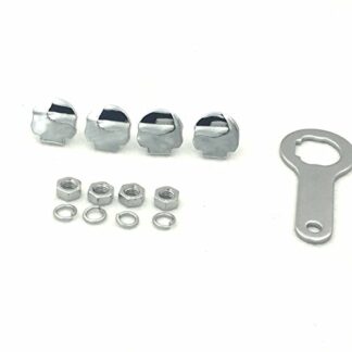 HTT Group Motorcycle Chrome Skull Zombie License Plate Mounting Hardware(Wrench Lockwasher Nut and 1/4 inch Screw) For Universal Bikes Yamaha Kawasaki Suzuki Triumph Ducati
