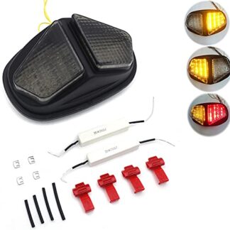 HTT Group Motorcycle Smoke Lens Led Tail Light Brake Light Turn Signal For 2004-2005 Triumph Daytona 600/650