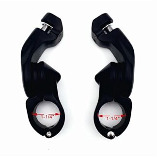 HTT- Kit 111- Black 2.5" Short Angled Adjustable Highway Foot Peg Mount Kit For 1.25" Engine Guard (Harley Road King/Street Glide/Fat Boy/Iron 883)