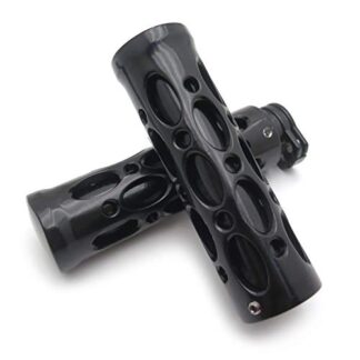 HTT-MOTOR Black Motorcycle Hole Hollow Shape 7/8" 22mm Hand Grips For Kawasaki Ninja 250 500 ZX6 ZX7 ZX9 ZX10 ZX12 ZX14