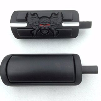 HTT Motorcycle Black 2pcs Wing Skull Zombie Footrest Foot Pegs for 1984-2014 Harley Davidson