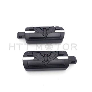 HTT Motorcycle Black Eagle Hawk Shape Foot Pegs Fits most models with H-D male mount-style footpeg supports