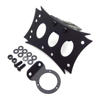 HTT Motorcycle Black Horizontal Side Mount 7 3/10" x 4 4/5" License Plate Bracket For Harley Bobber Chopper Custom Suzuki Kawasaki Yamaha Honda