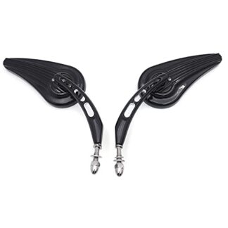 HTT Motorcycle Black Raindrop Side Racing Mirrors For Harley 1982-later (except 2014-later FLHTKSE,FLHRSE6, FLHR and FLHRC models and XL1200X mounted below the handlebars)