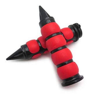 HTT Motorcycle Black Red 7/8" 22mm Handlebar Grips For ATV KTM Dirtbike Sportbike Harley Kawasaki Suzuki