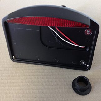 HTT Motorcycle Black Side Mounted Flat License Plate Bracket w/ Led Tail Light Brake Light 1" Axles For Harley Davidson Dyna Glide Fat Bob Street Bob