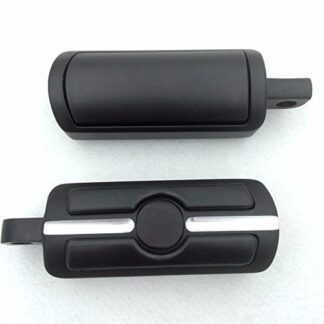 HTT Motorcycle Black Skull Groove Foot Pegs Footrest Kit For Harley Touring Softail Dyna Sportster