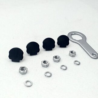 HTT Motorcycle Black Skull Zombie License Plate Mounting Hardware(Wrench Lockwasher Nut and 1/4 inch Screw) for Universal Bikes Honda Yamaha Kawasaki Suzuki Triumph Ducati