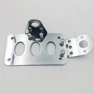 HTT Motorcycle Chrome Custom Horizontal Vertical Side Mount License Plate Bracket 7"x 4" (18x10cm) For Harley Davidson Bobber Chopper
