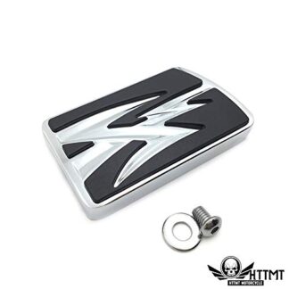 HTT Motorcycle Chrome Lightning Large Brake Pedal Pad For Harley Davidson 2012-later Dyna FLD/1986-later FL Softail/ 1980-later Touring