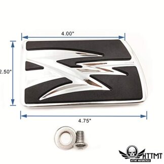 HTT Motorcycle Chrome Lightning Large Brake Pedal Pad For Harley Road King FLHR/ Electra Glide Ultra/ Softail Slim FLS