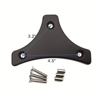 HTT- Motorcycle Flat Black Heavy Metal Sissy Bar Backrest Pad Mount Kit w/Flat Plate For 2009-2017 Harley Touring