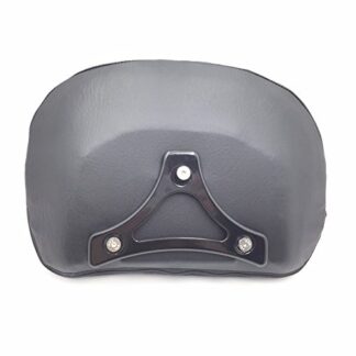 HTT- Motorcycle Gloss Black Cushion Backrest Pad Mount Kit w/Plate For '97-'17 Harley Touring