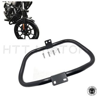 HTT Motorcycle Matte Black Front Crash Saftey Bars Protection For 2005 2006 2007 2008 2009 2010 2011 2012 2013 2014 2015 Harley Davidson Iron 883 XL883N XL1200N XL1200L 48 XL1200X Sportster by TTMT
