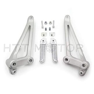 HTT Motorcycle Silver Rear Footrest Foot Pegs Brackets For 2009 2010 2011 Yamaha YZF-R1