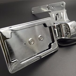HTT Motorcycle Skull Chrome Side-Mount License Plate Bracket w/ LED light Fits Harley Davidson 2004-later XL models (SuperLow XL883L/ Iron 883 XL883N)