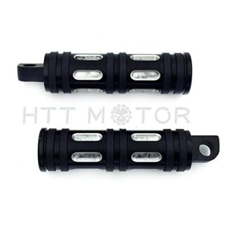 HTT- Style 099- Motorcycle Black Front & Rear Footpeg Foot Pegs Footrest For 1984-2017 All Harley-Davidson (Ultra Limited/ Breakout/ CVO)