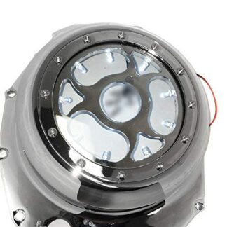 HTT- White LED Chrome See Through Engine Clutch Cover For Suzuki GSXR1300 Hayabusa 1999-2013 / Suzuki B-king 2008-2009