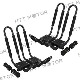 HTTMT 2 Pairs Kayak Carrier Boat Ski Surf Snowboard Roof Mount Car Cross J-Bar Rack