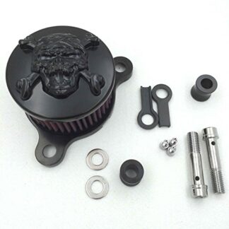 HTTMT 225B-010- Black Skull with Cross Bone Air Cleaner Intake Filter System Kit Compatible with Harley Sportster XL883 XL1200 1988-1999 2010 2011 2012 2013 2014 2015