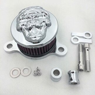 HTTMT 225C-010- Chromed Skull Zombie Air Cleaner Intake Filter System Kit Compatible with Harley Sportster XL883 XL1200 1988-1999 2010 2011 2012 2013 2014 2015