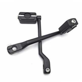 HTTMT 268-011+053A- Matte Black 2 PCs Heel/Toe Shift Lever Gear Shift Foot Lever with Skull Groove Shifter Pegs Compatible with Harley FL Softail Touring Trike FLST FLT Road King Street Glide CVO