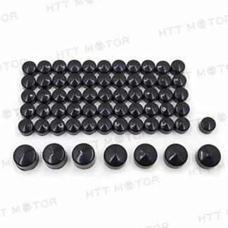 HTTMT- 63 x Kit de couverture à capuchons noirs pour moteur 04-15 Harley Sportster & divers écrous