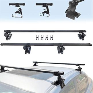 HTTMT Adjustable Complete Roof Rack System With Lock Universal Fit For Vehicles Without Roof Side Rail