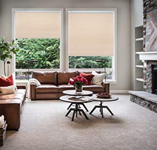 HTTMT- Beige Honeycomb Cordless Cellular Shades Privacy & Light Filtering Cordless Blackout Cellular Shades Home Decorative Window Blinds - 48" W X 48" H