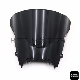 HTTMT CFP-1024-3- SMOKE BLACK DOUBLE BUBBLE WINDSCREEN WINDSHIELD Compatible with 1998-2002 YAMAHA YZF R6