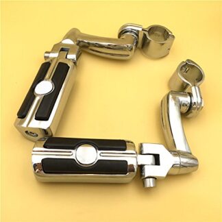 HTTMT- Chrome Adjustable Peg Mounting Kit Skull Zombie Foot Peg Footrest For Harley Davidson Sportster 883 1200 Street Bob Softail CVO Equipped 1 inch (1") 25mm Front Engine Guard