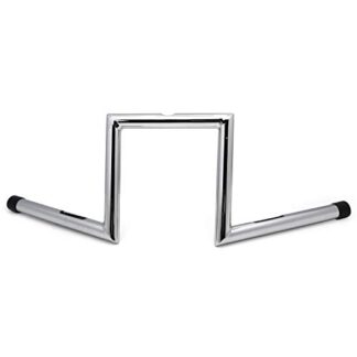 HTTMT- Chrome Z Bar 6" Rise Handlebars Compatible with Harley Softail Dyna Sportster Bobber Chopper [P/N: TGHD-HB008-III]