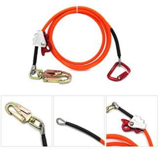 HTTMT- Climb Right 1/2" X 8' Steel Wire Core With Triple Lock Lanyard Kit Flip line Swivel Snap Arborist [P/N: ET-OUTDOOR003-RAW]