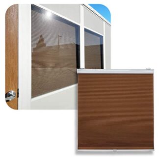 HTTMT- Coffee Honeycomb Cordless Cellular Shades Privacy & Light Filtering Cordless Blackout Cellular Shades Home Decorative Window Blinds - 71" W X 48" H