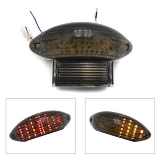 HTTMT- Custom Smoke Lens Brake Tail Light w/Integrated Turn Signals Indicators For 1999-2007 Suzuki Hayabusa GSXR1300 2003-2006 Katana 600/750 2003-2006 GSX-F 600/700