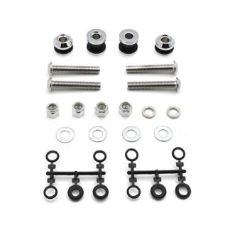 HTTMT DH005- Compatible with HardDrive Sissy Bar Docking Hardware Kit (Chrome) 2006-Up Harley Dyna FXDWG/FXDF