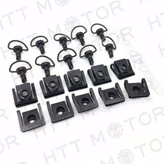 HTTMT- Dzus 15mm Black Quick Release Fasteners Fairing Bolts Studs Quarter Turn + Clips [P/N MT278-BK X5]