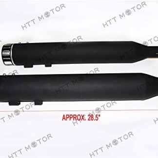HTTMT EM04-4" Black Megaphone Slip-On Mufflers Exhaust Pipes Compatible with Harley Touring 1995-2016