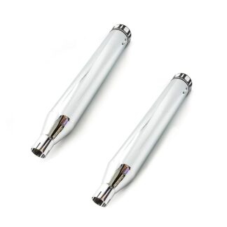 HTTMT EM04-4" Chrome Megaphone Slip-On Mufflers Exhaust Pipes Compatible with 95-16 H-D Touring