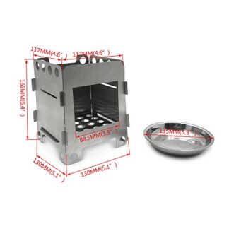 HTTMT- ET-Cook002-M- Diret Folding Wood Stove Pocket Alcohol Stove Outdoor Cooking Camping Backpacking