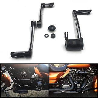 HTTMT FB021- Deeply Cut Brake Arm Kit Shift Lever W/Shifter Pegs Compatible with Harley Touring 08-13 BLACK