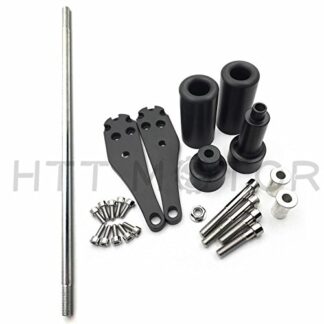 HTTMT - For 2006-2007 Kawasaki Zx10R Zx-10R Zx 10R No Cut Frame Slider Protector Black [P/N: MT219-035-BK]
