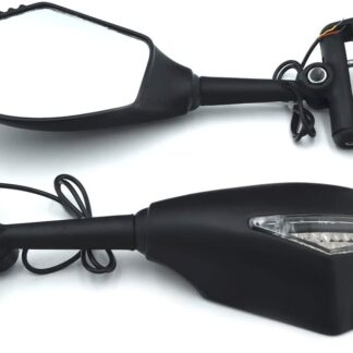HTTMT - For CBR600 CBR900/929/954 Suzuki GSXR 600/750 BANDIT SV1000S Katana 600 Motorcycle Matte Clear Lens LED Turn Signal Integrated Mirror Black [P/N: MT252-014-MBK+CL]