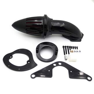 HTTMT- Glossy Black Bullet Air Cleaner Intake Kit Compatible with Road Star 1600 1700 99-12 [P/N: MT225B-008]